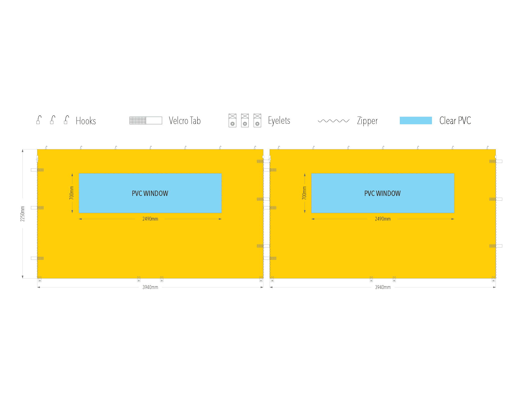 8m pvc window wall diagram