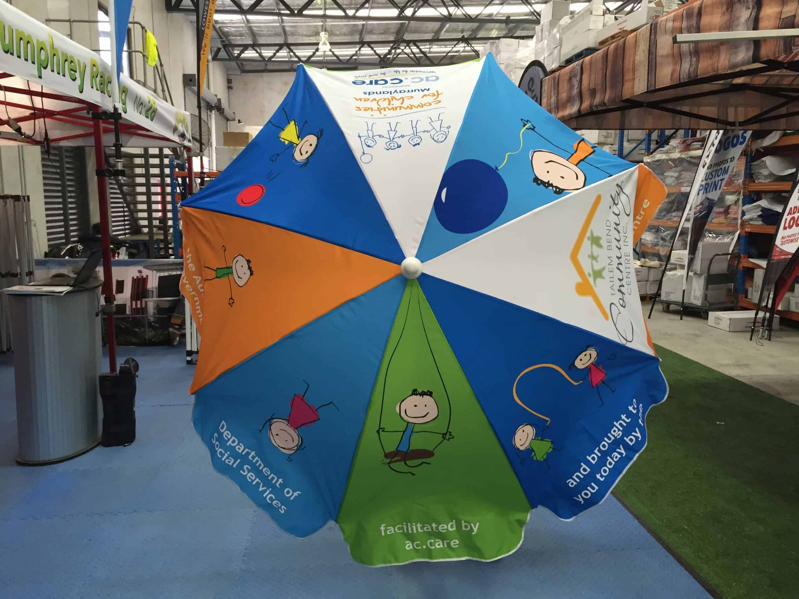 beach umbrella printed sample reduced