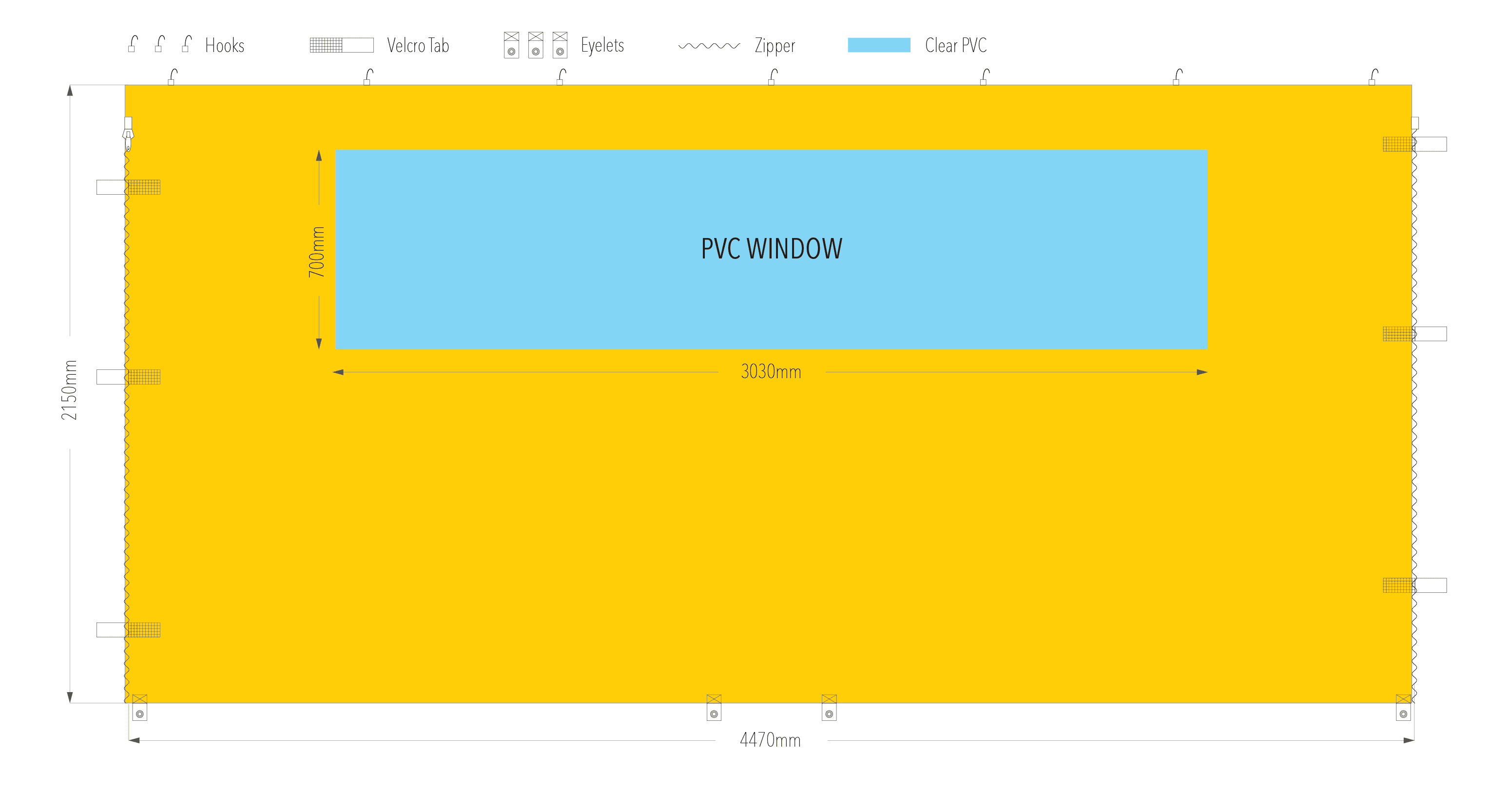 4.5m pvc window wall diagram