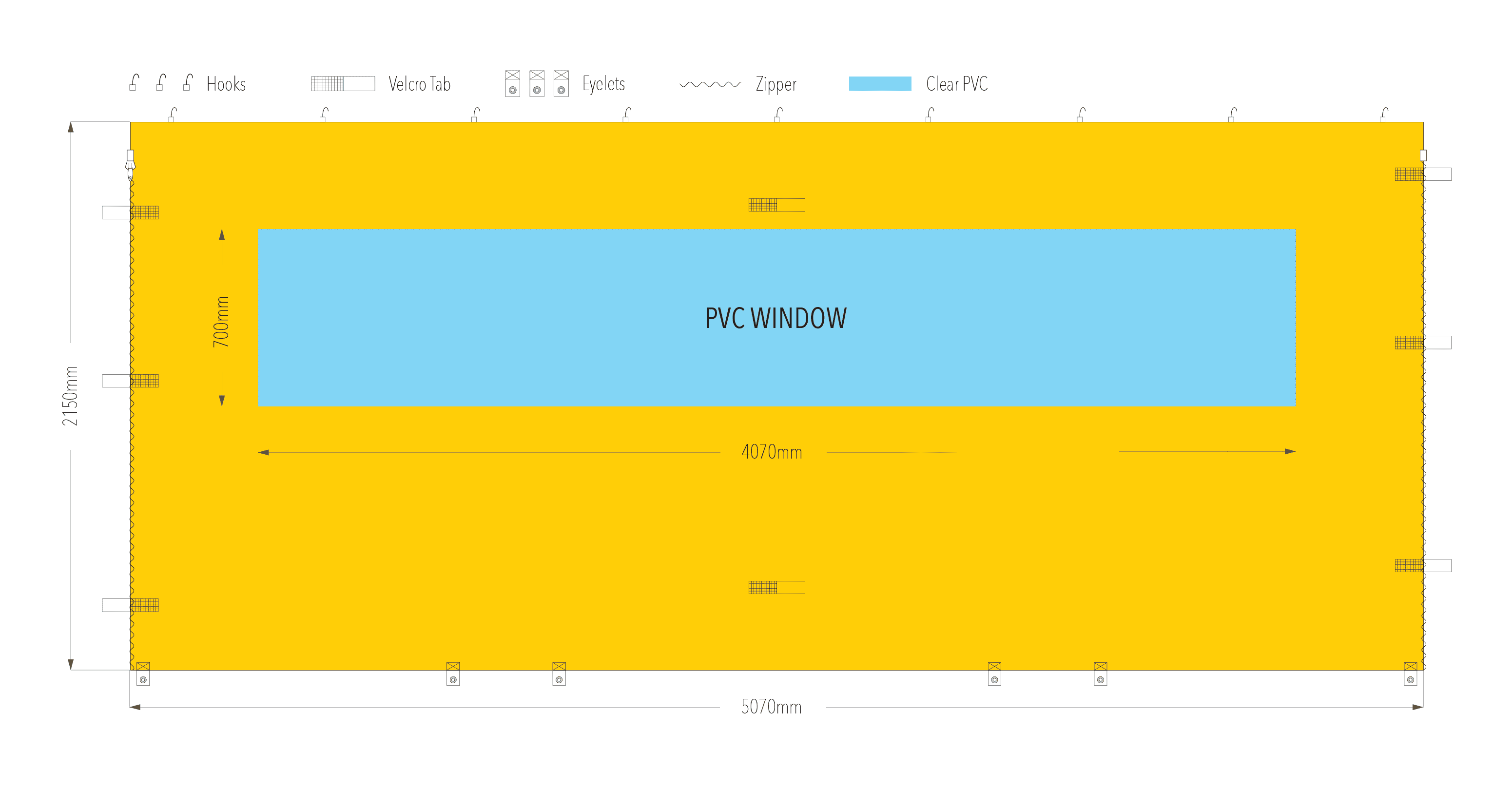 5m pvc window wall diagram