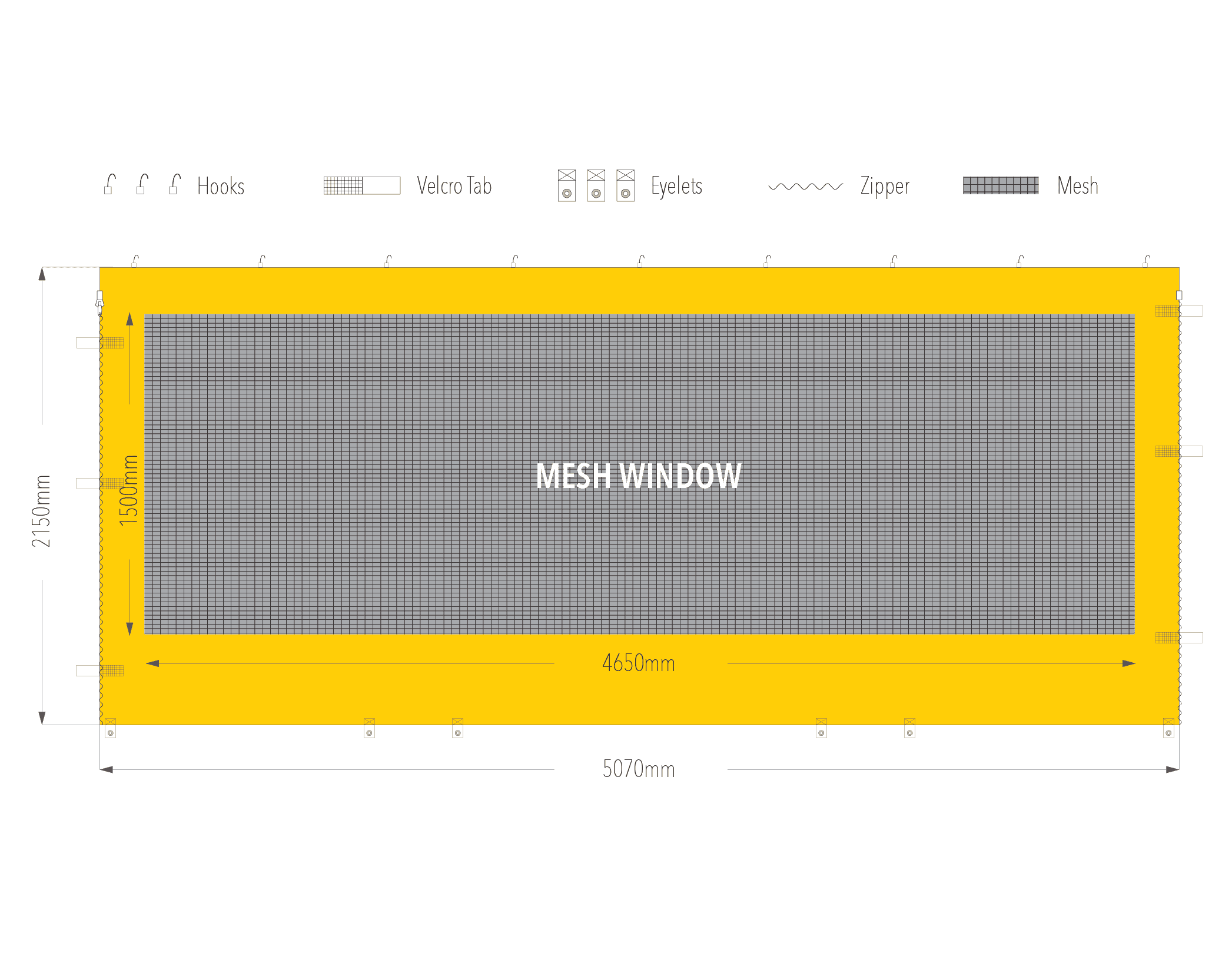 5m mesh window wall diagram
