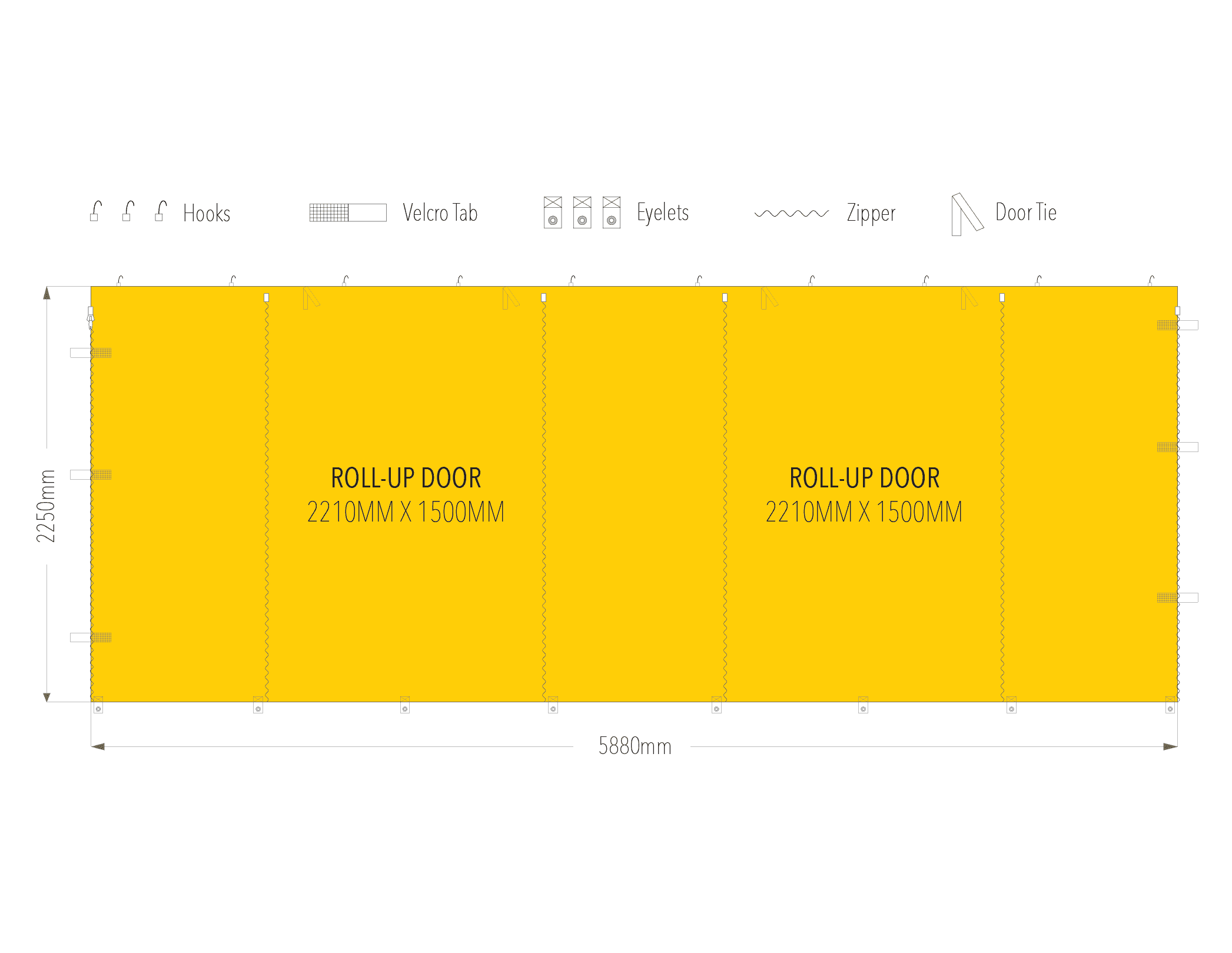 6m tec roll-up door wall diagram